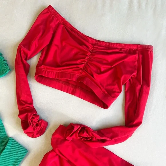 Fashion Nova Red and Green Dress Set Christmas Set - Picture 4 of 5